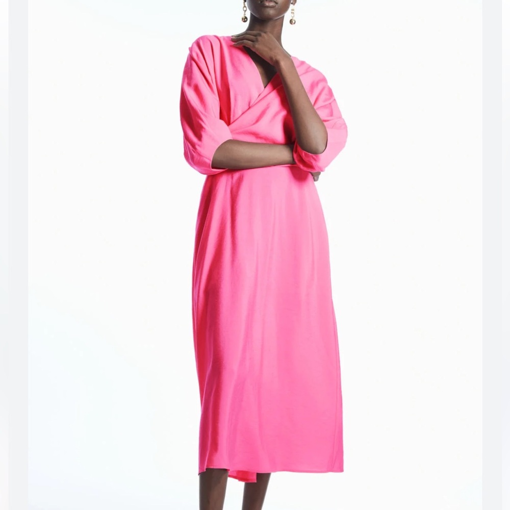 COS Vibrant Pink Midi Dress
